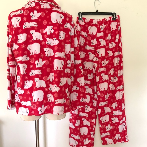 Karen Neuburger Red Fleece Pajamas Set L New NWT - Picture 5 of 8